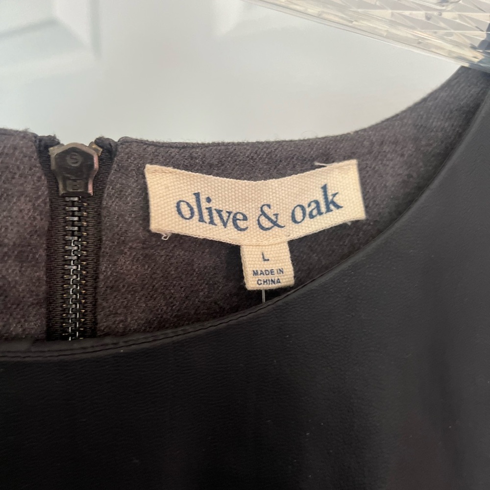 Olive & Oak dress-Grey with faux leather side